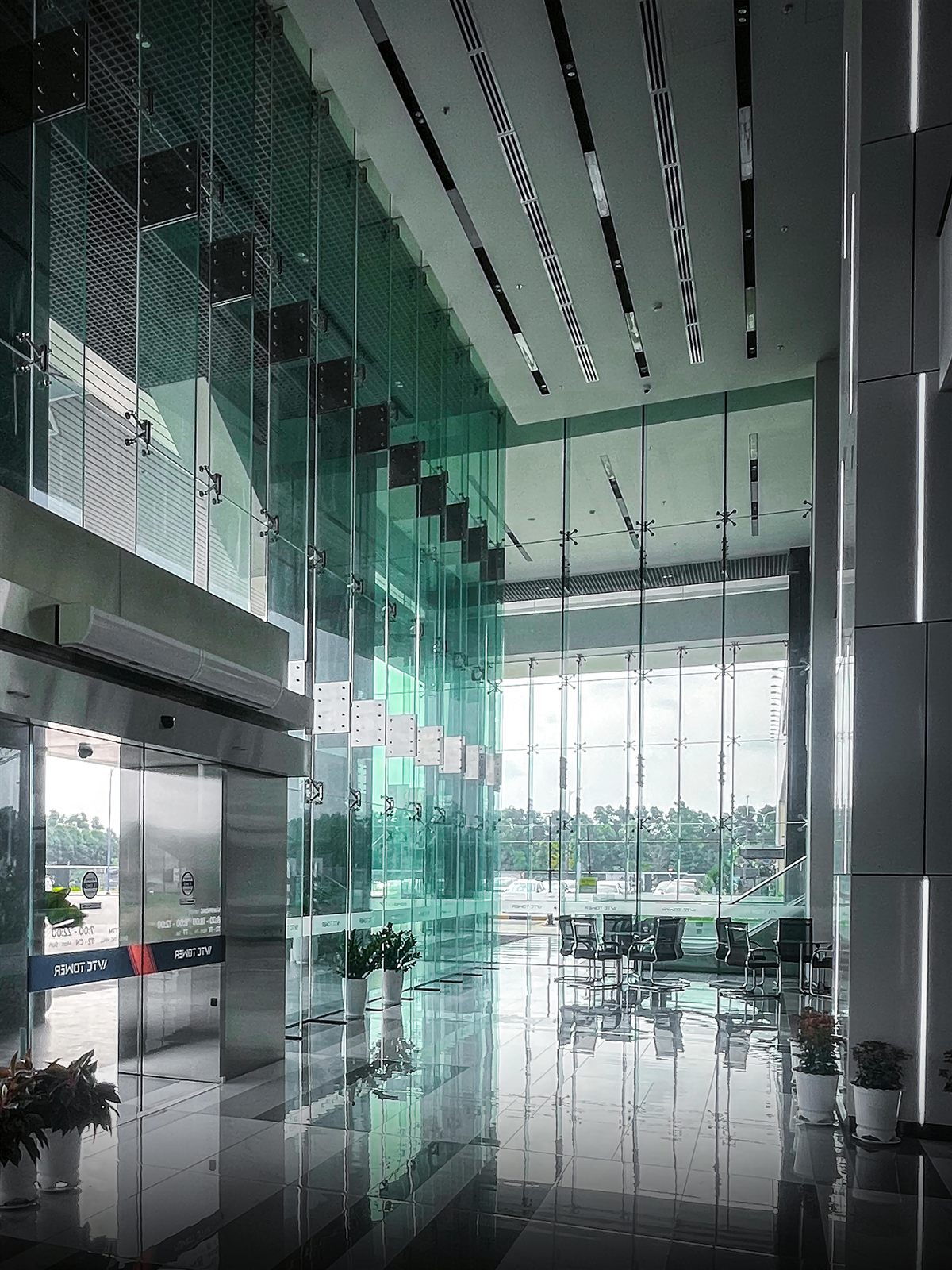 Modern corporate lobby representing Aurex Bank headquarters